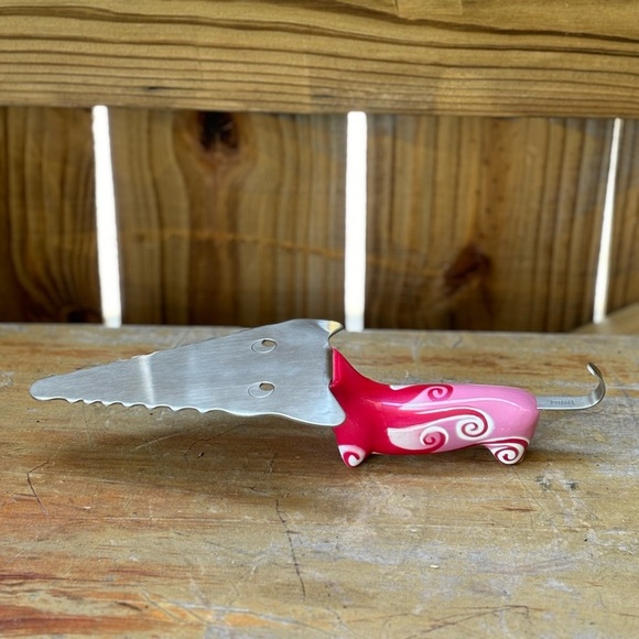 Pink Grenadine FiLou Dachshund Pie Server Pylones Studio Coquelicots Collection - Picture 1 of 5